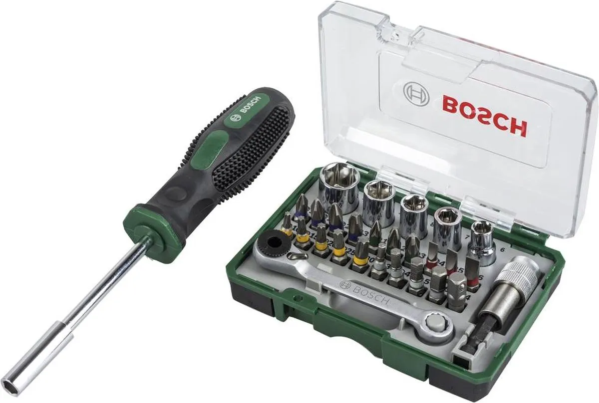 Bosch X-line Bitset & Ratelset 27-delig - Incl. Handschroevendraaier