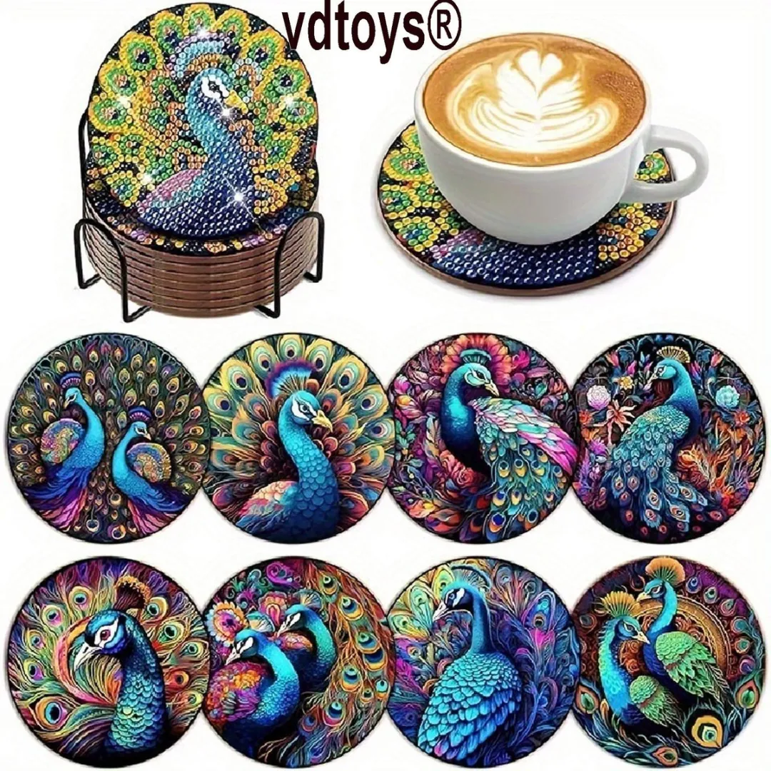 VDTOYS Diamond Painting Onderzetters Set U 75A Pauw