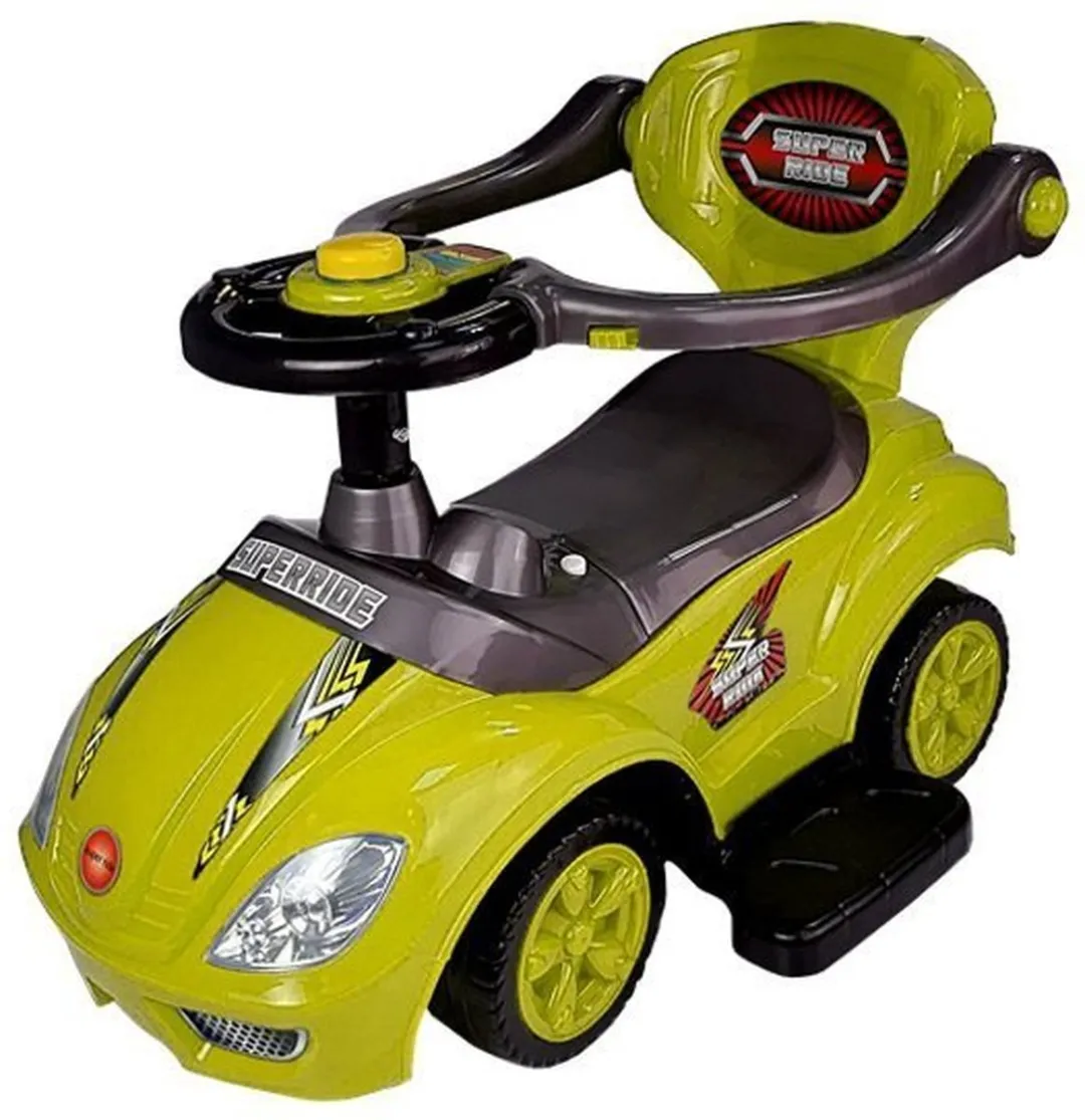 LEAN TOYS Mega Car 3-in-1 Loopauto - Geel