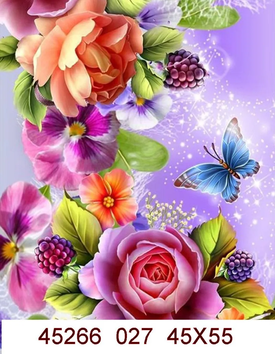 VDTOYS Diamond Painting VDT027 Bloem Vlin - 45x55cm