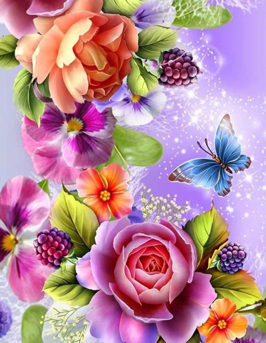 VDTOYS Diamond Painting VDT027 Bloem Vlin