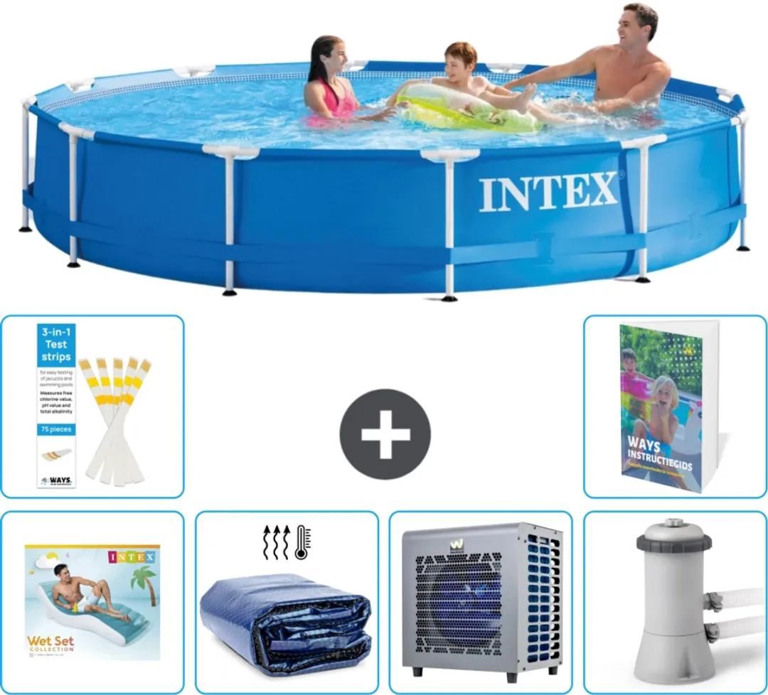 Intex 28210NP-Blauw Rond Frame Zwembad 366x76cm