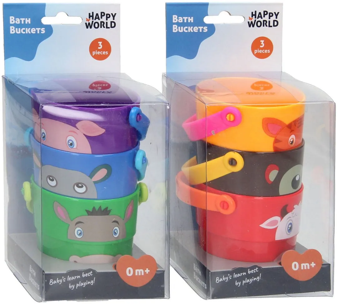 Johntoy Stapelemmers Dieren 3 Stuks - 7cm - Multikleur