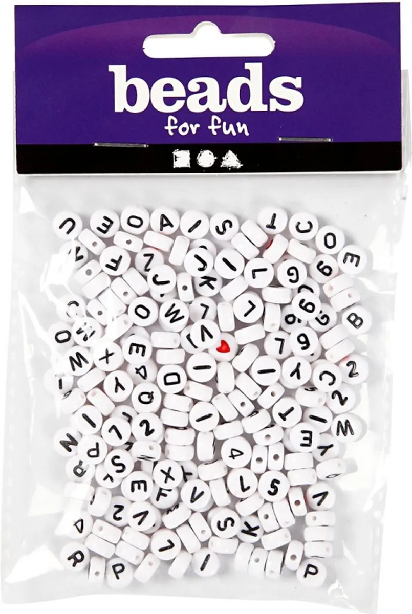 Creativ Company Plastic Letterkralen 7mm - Multicolor - 200 Stuks