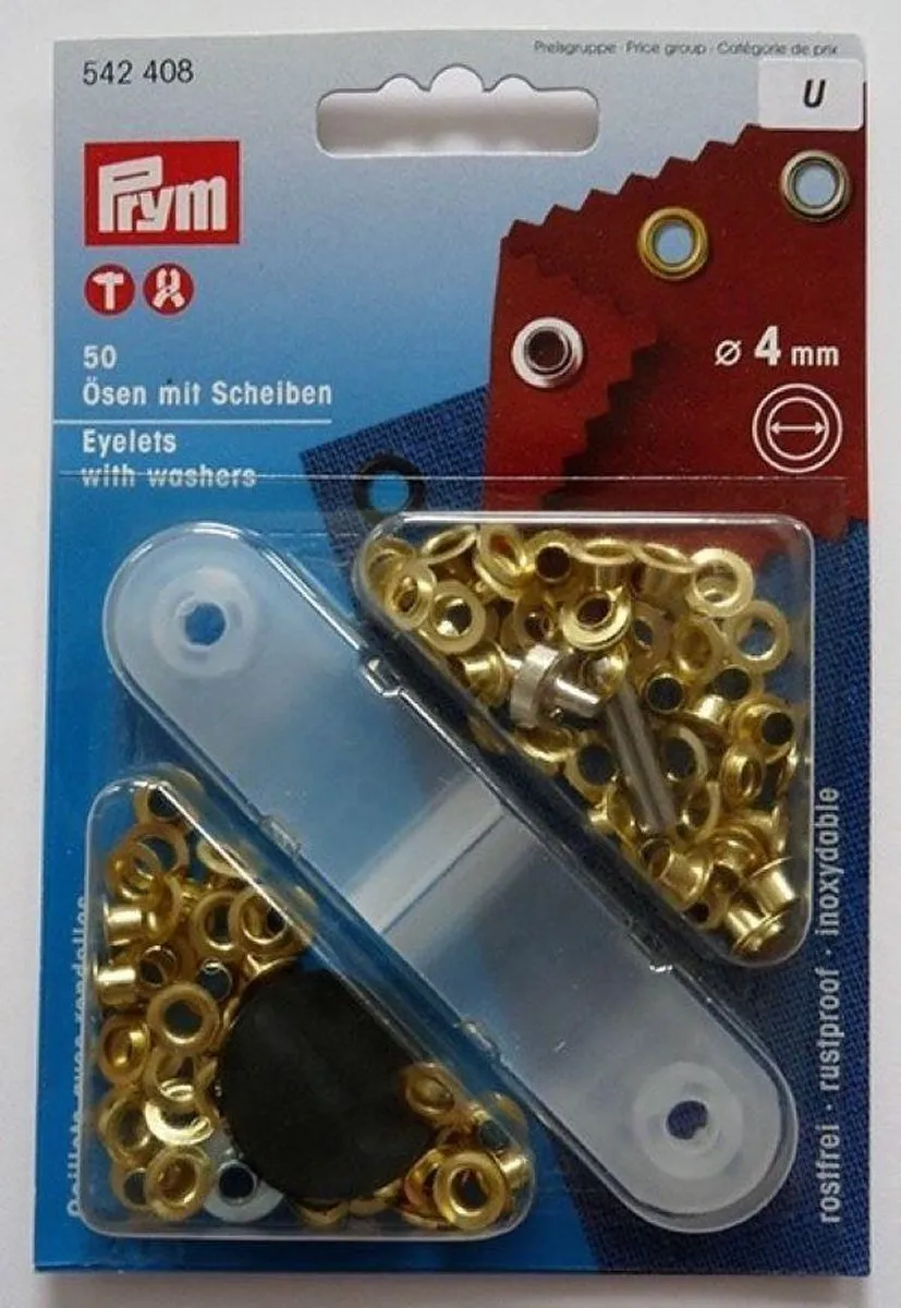 Prym Ringen met schijven 4,0mm - 50 Stuks - Gouddor