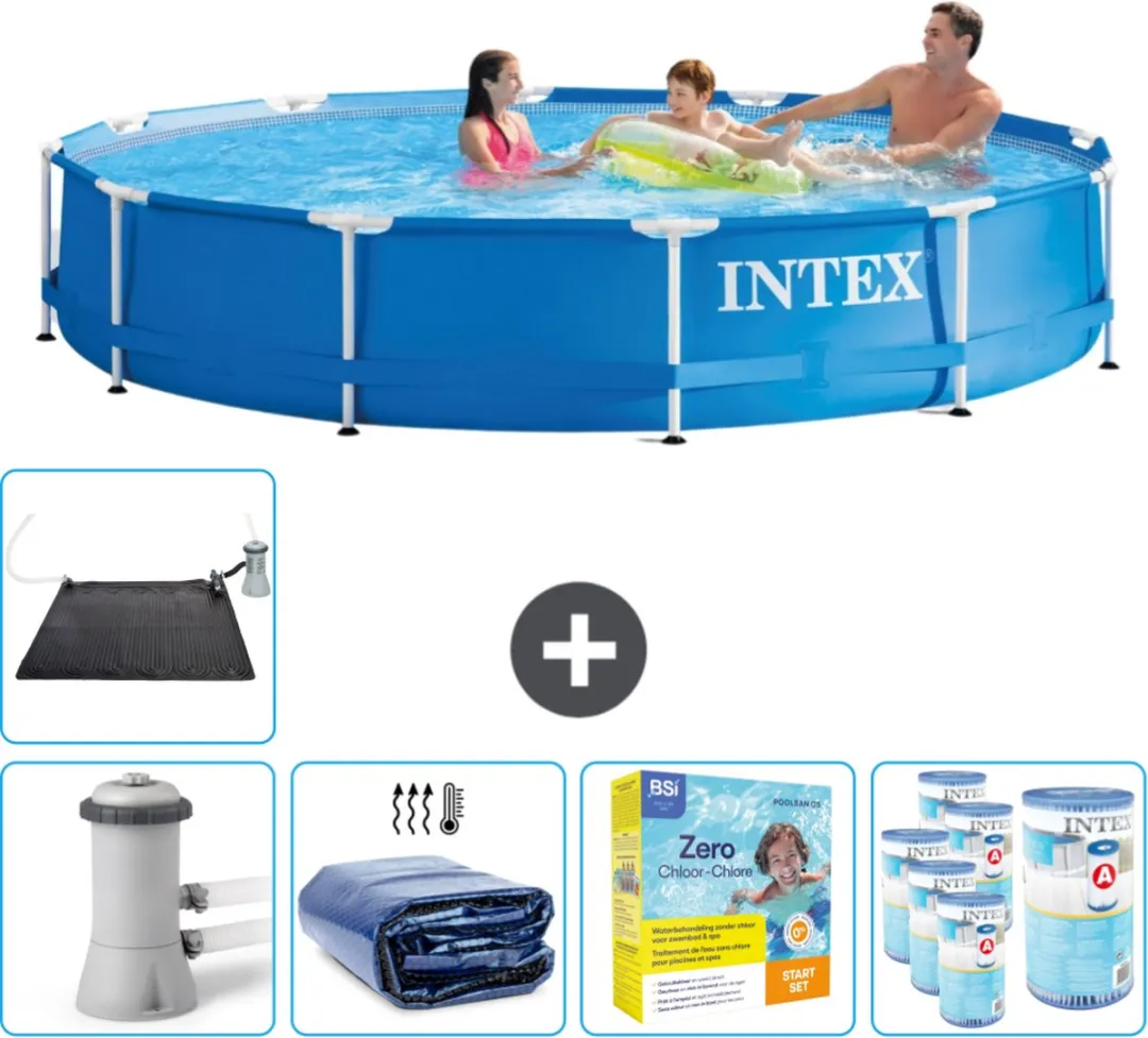 Intex 28212GN-Blauw Rond Frame Zwembad 366x76cm