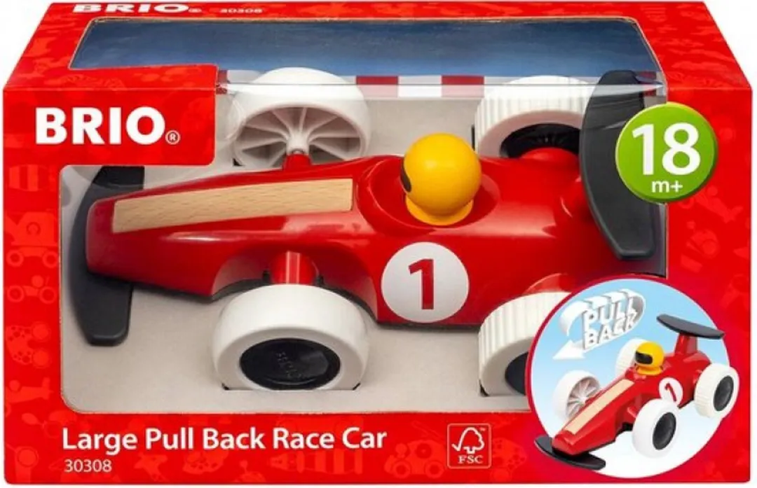 BRIO Pull Back Raceauto 30308 - Rood