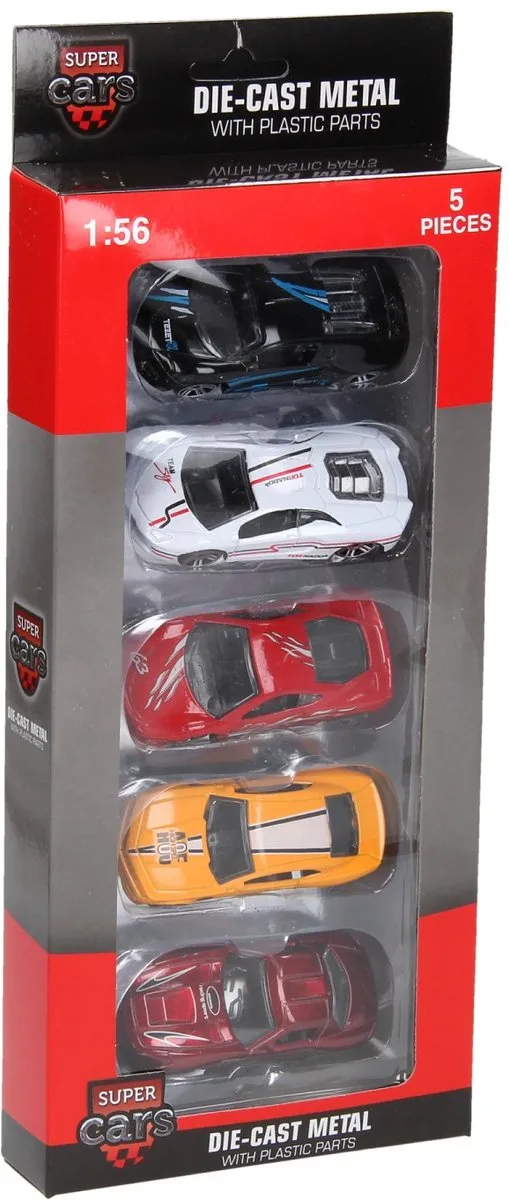 Johntoy Super Cars 5 Stuks Multicolor - 26907