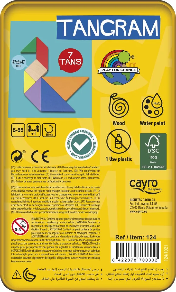 Cayro Tangram Puzzelspel - Hout - 02588