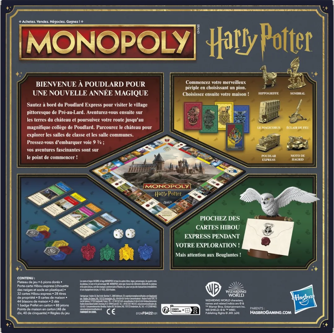 Hasbro Gaming Monopoly Harry Potter Franse Editie F9422101