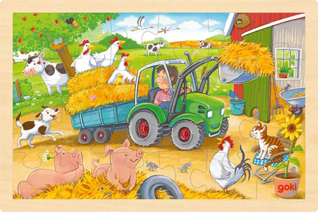 Goki Small Tractor Puzzle 24 Stuks