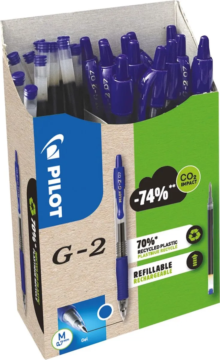 Pilot Green Pack G-2 Gelpennen - 24 Stuks - Blauw - afbeelding 2 van 2