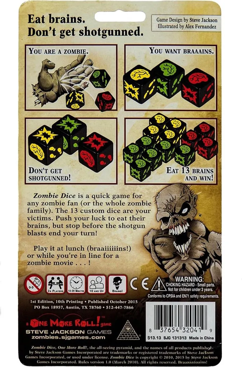 Steve Jackson Games Zombie Dice - Dobbelspel - 131313SJG - Multicolor