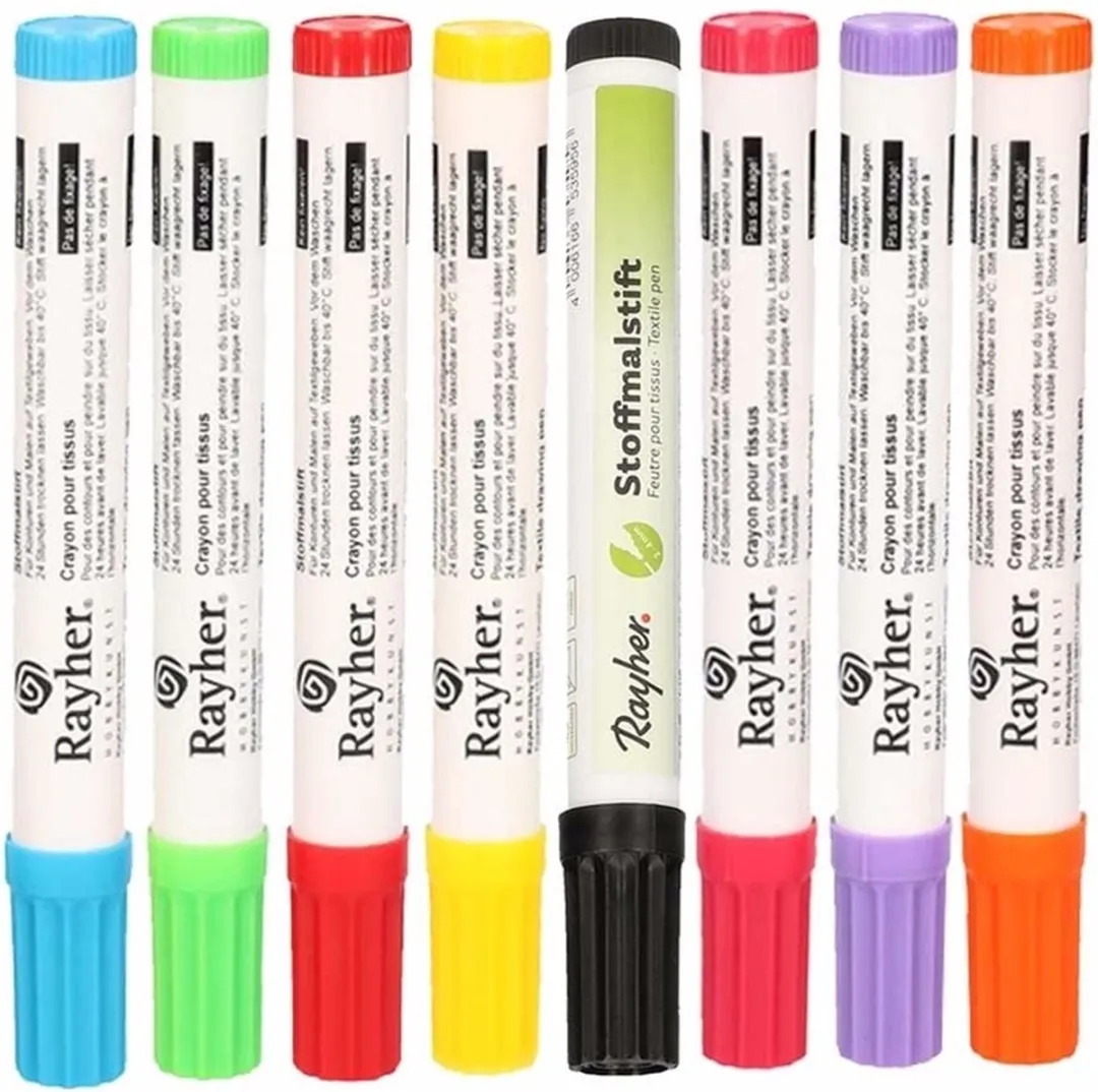 Rayher Textielstift Geel - 2 Stuks - Dikke punt 2-4mm