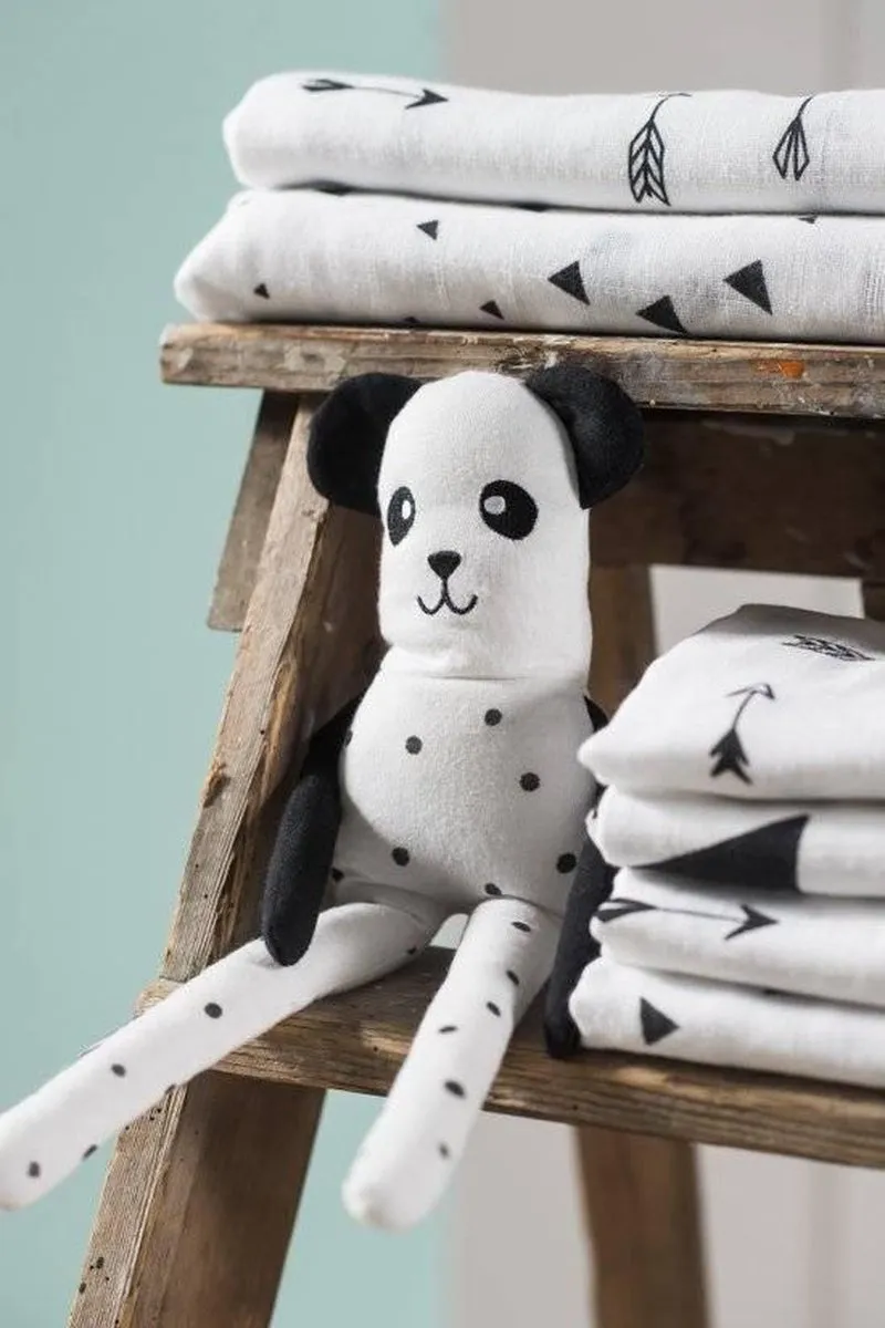 Jollein Knuffel Panda Softy - Zwart