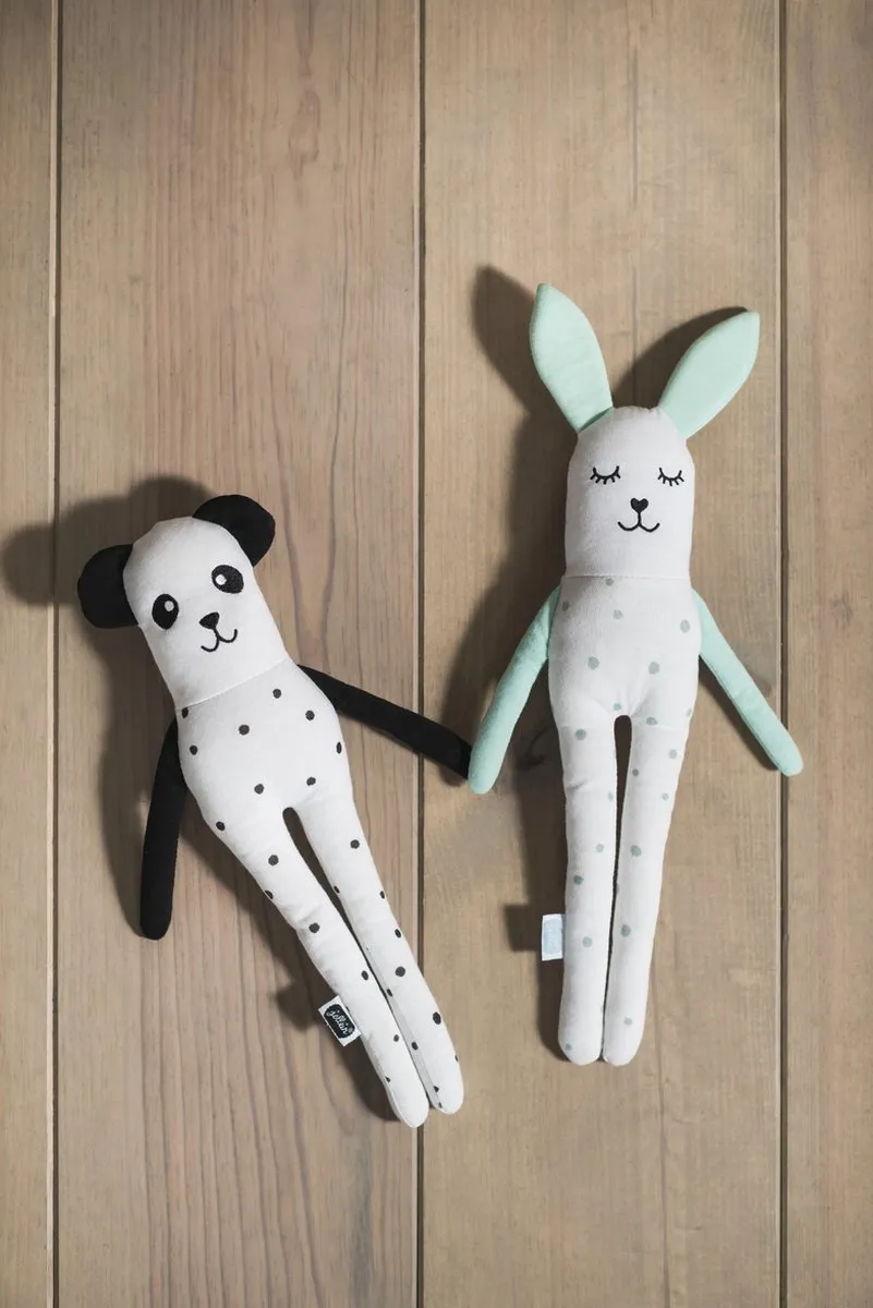 Jollein Knuffel Panda Softy - Zwart