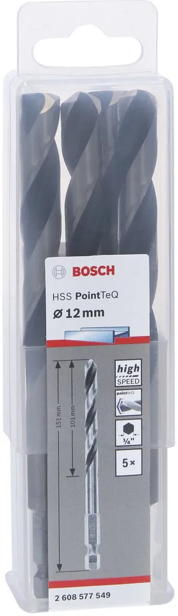 Bosch HSS PointTeQ Zeskantboor 12x101mm - 5x