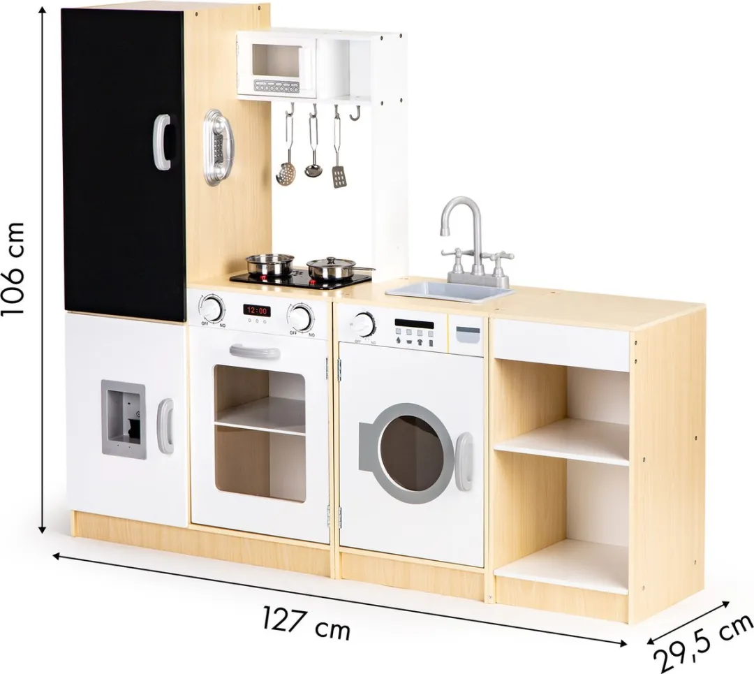 ECOTOYS Kinderkeuken - 127x29,5x106cm Wit