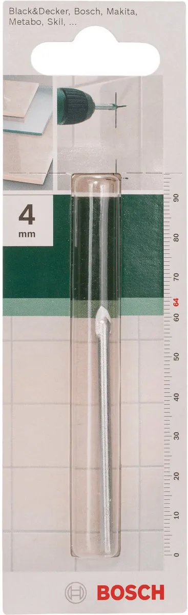 Bosch Glas- en Tegelboren 4,0mm x 64mm - 3 Stuks