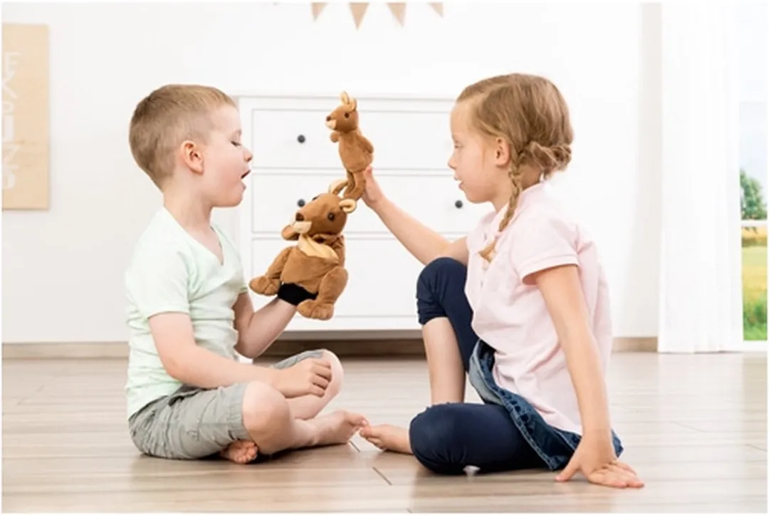 Beleduc Handpoppen Kangoeroe & Baby 40450