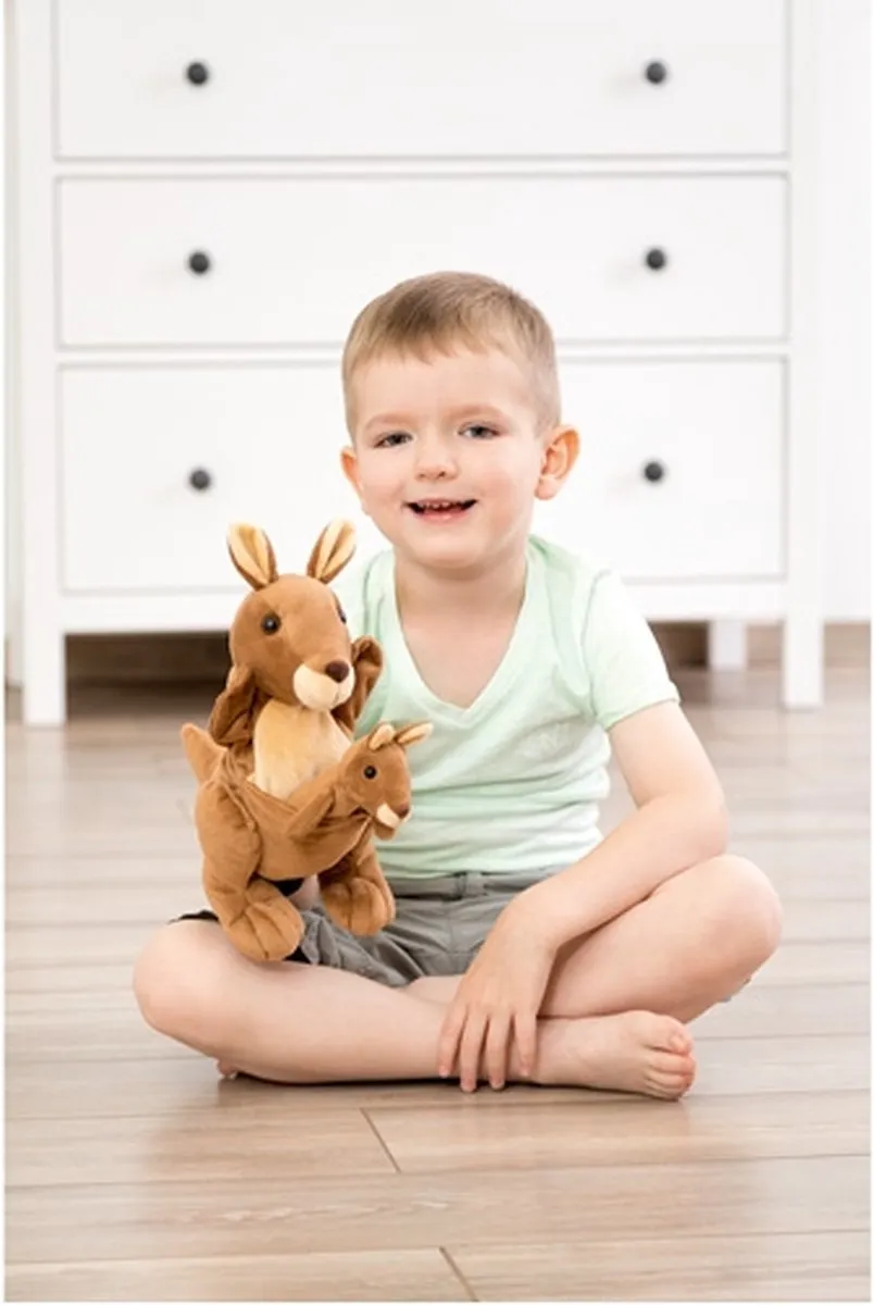 Beleduc Handpoppen Kangoeroe & Baby 40450