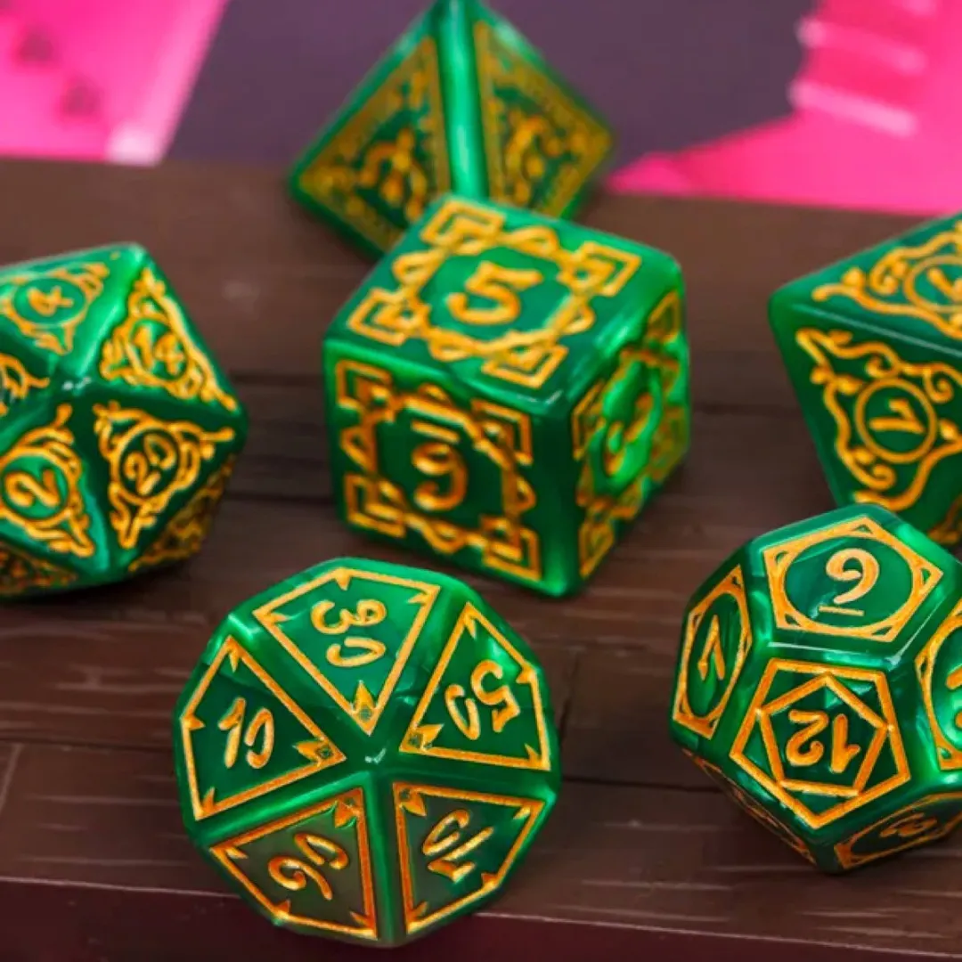 Lapi Toys D&D Polydice Acryl Set - 7 Stuks Groen