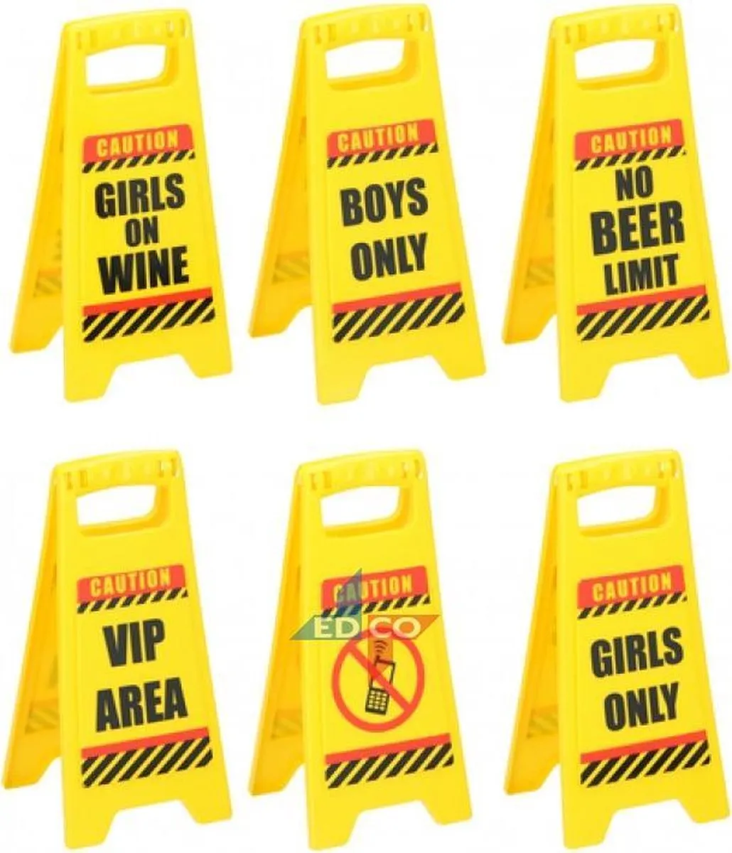 Eddy Toys Waarschuwingsbord Girls On Wine 24,5cm - Geel