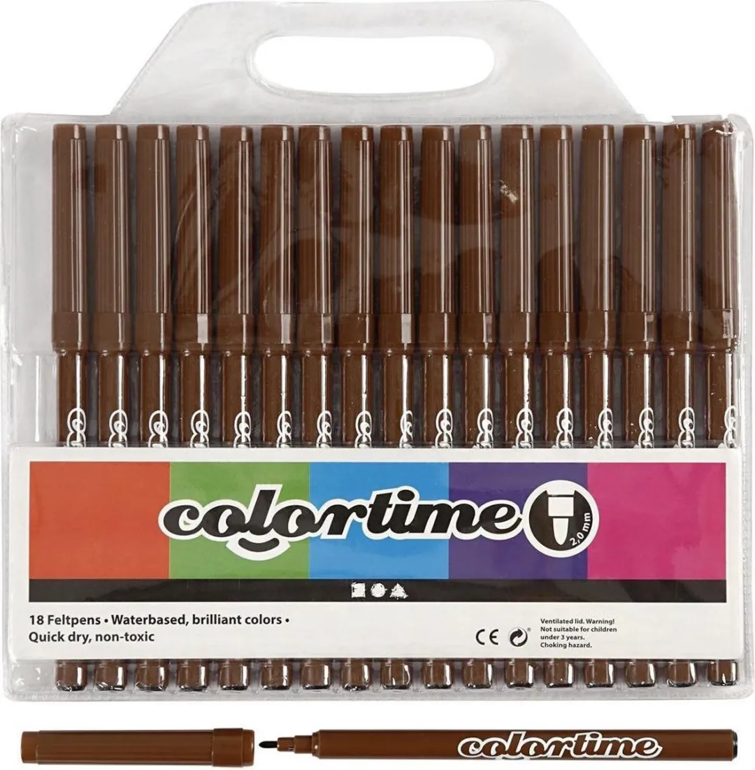 Colortime Lijndikte 2mm Bruin Stiften