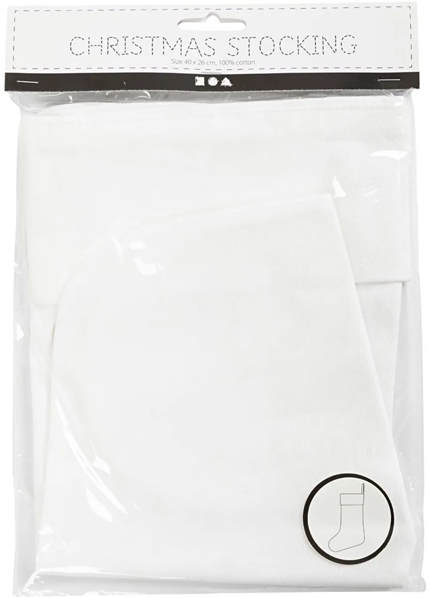 Creativ Company Katoenen Kerstsok 49x26cm - Wit