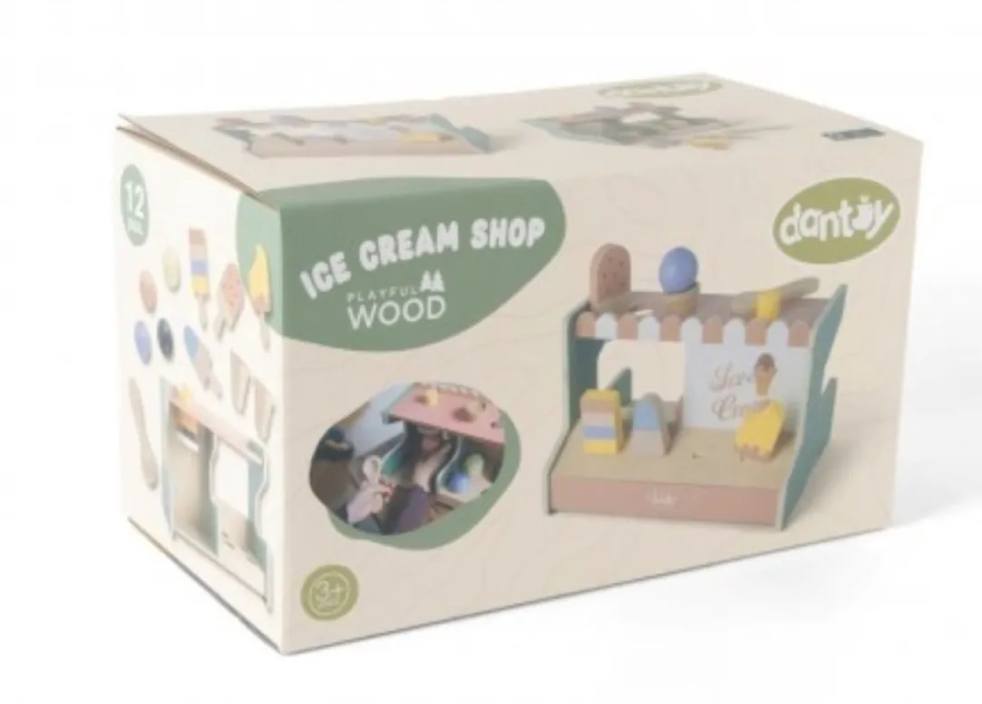Dantoy Houten IJskraam 12-delig - Multicolor