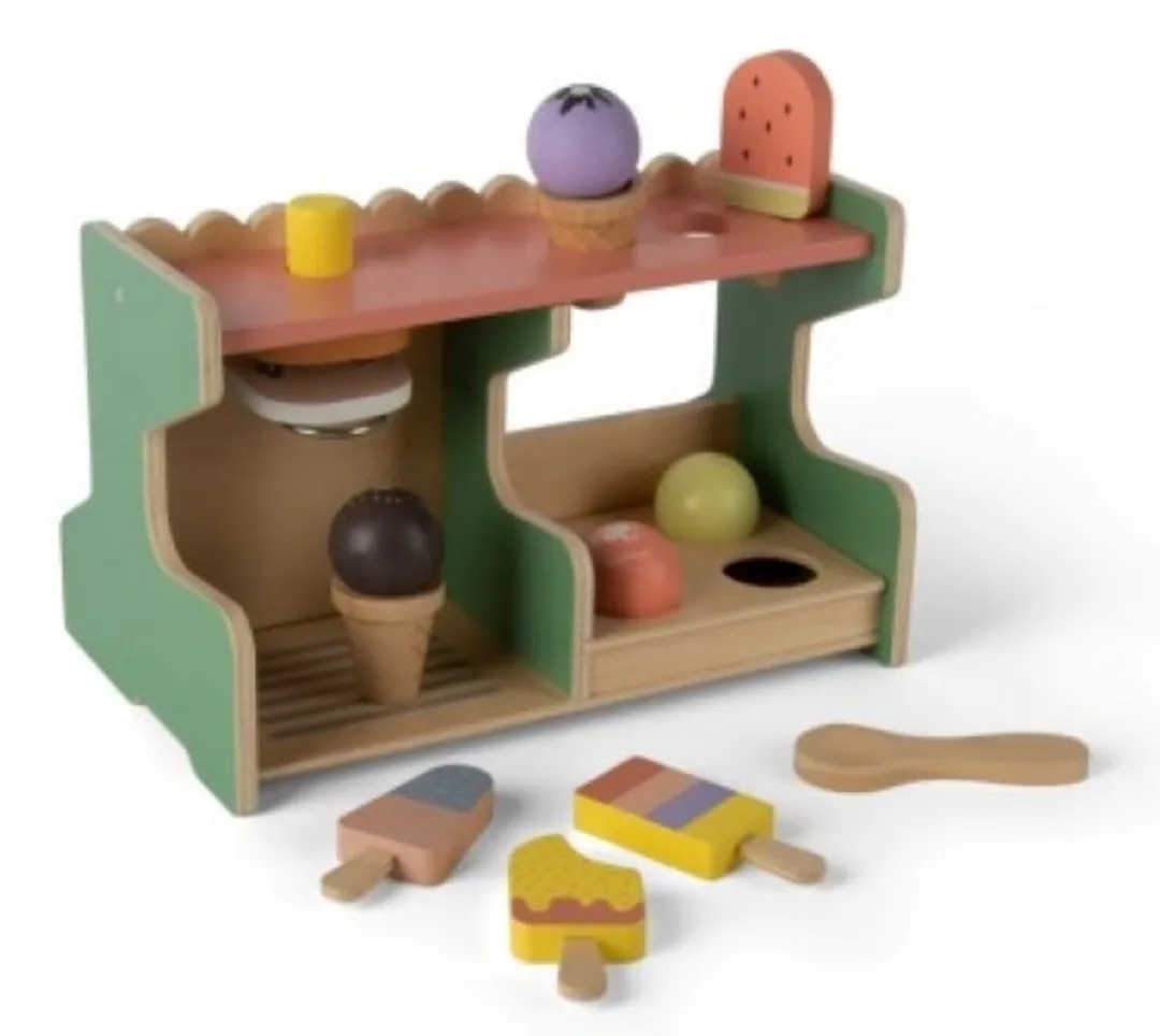Dantoy Houten IJskraam 12-delig - Multicolor