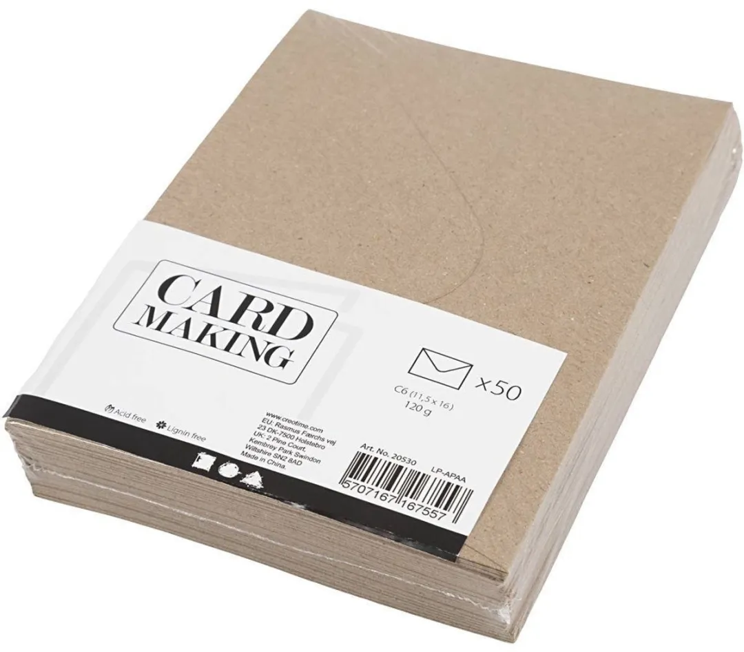 Creativ Company Gerecyclede Enveloppen 11,5x16cm - 50 Stuks