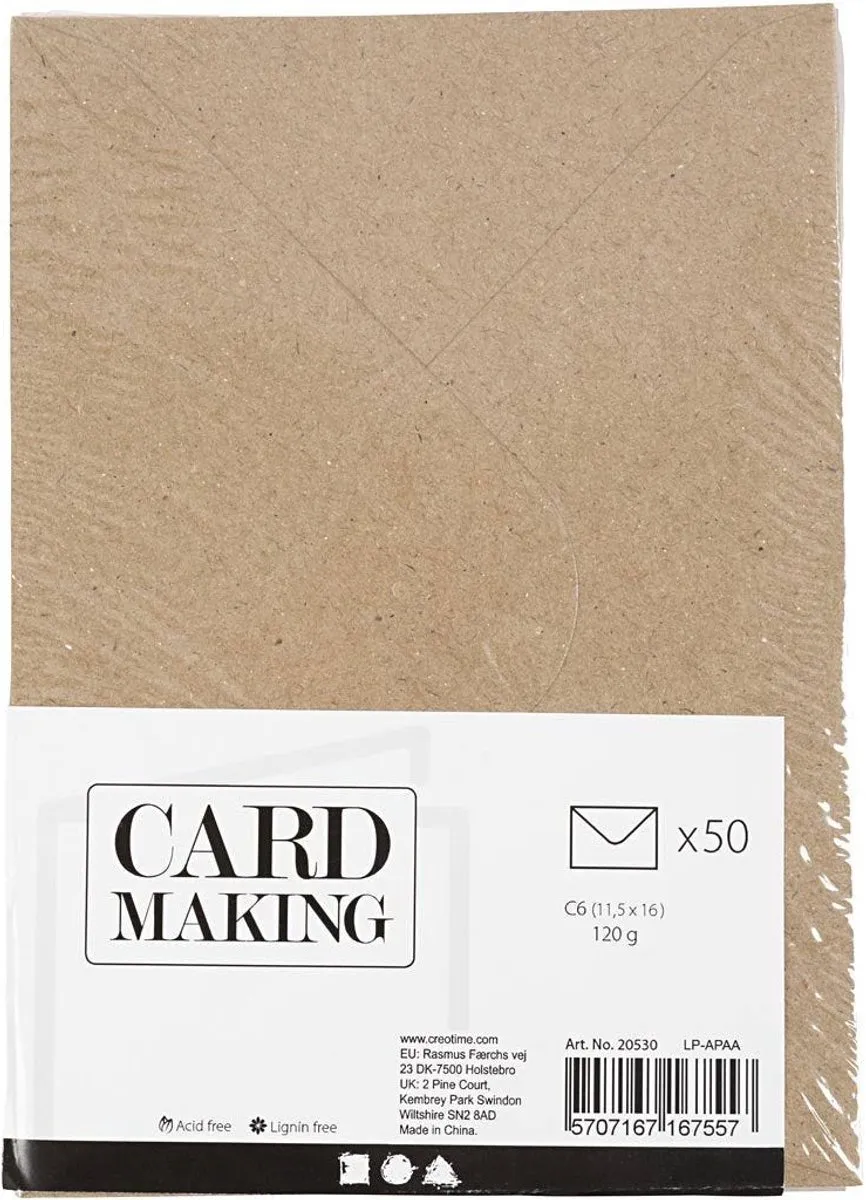 Creativ Company Gerecyclede Enveloppen 11,5x16cm - 50 Stuks