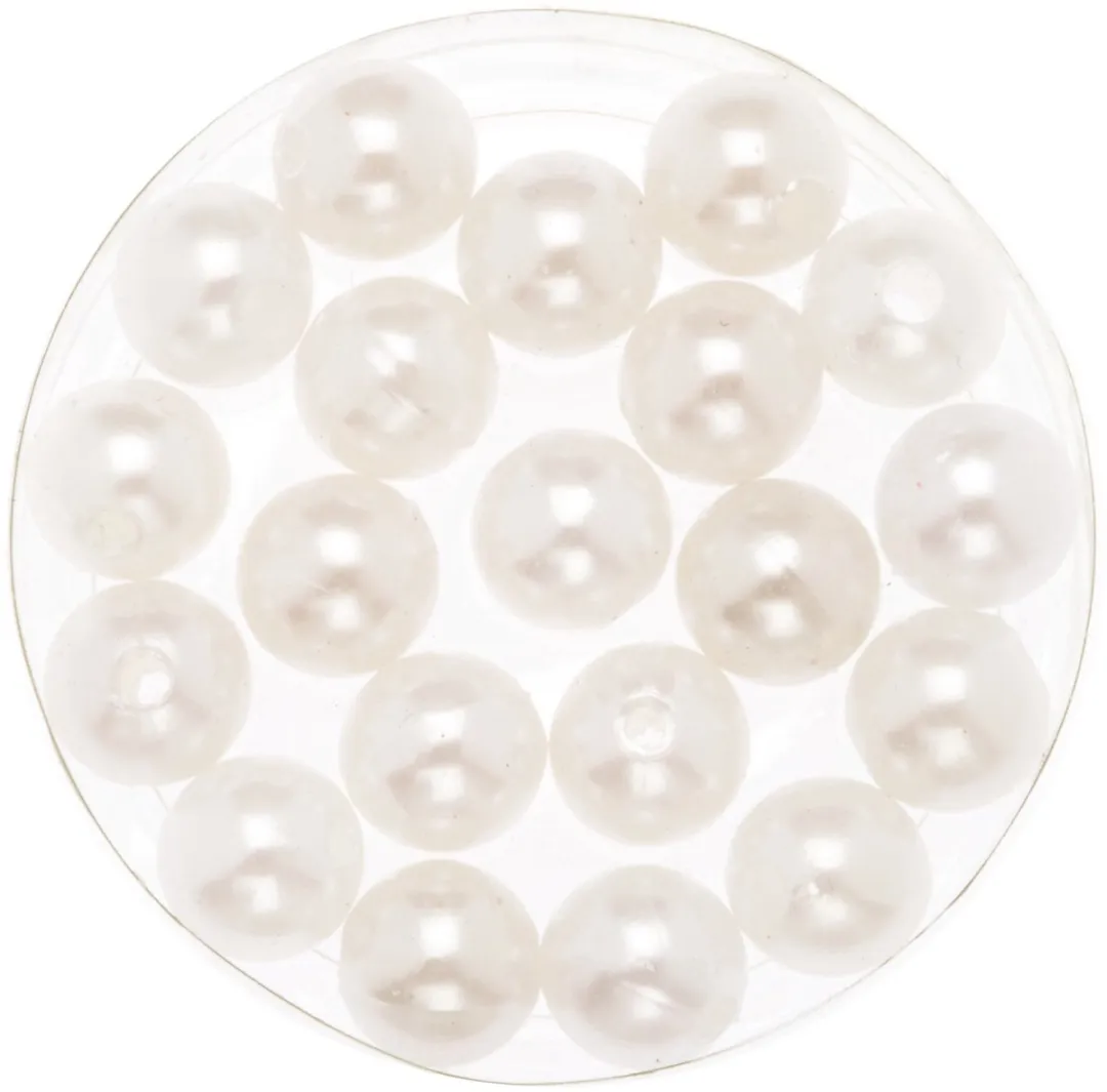 Glorex Hobby Glans Deco Kralen 10mm - 360 Stuks - Wit