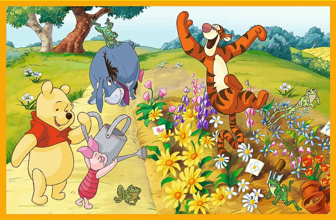 Trefl Disney Winnie de Poeh Puzzel 48 Stuks - Tuinavontuur - Multicolor