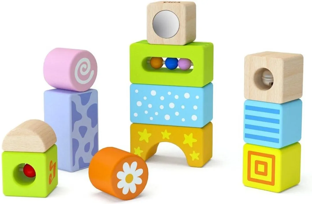 Vigatoys Babyblokken 12-delig Multicolor - afbeelding 3 van 3