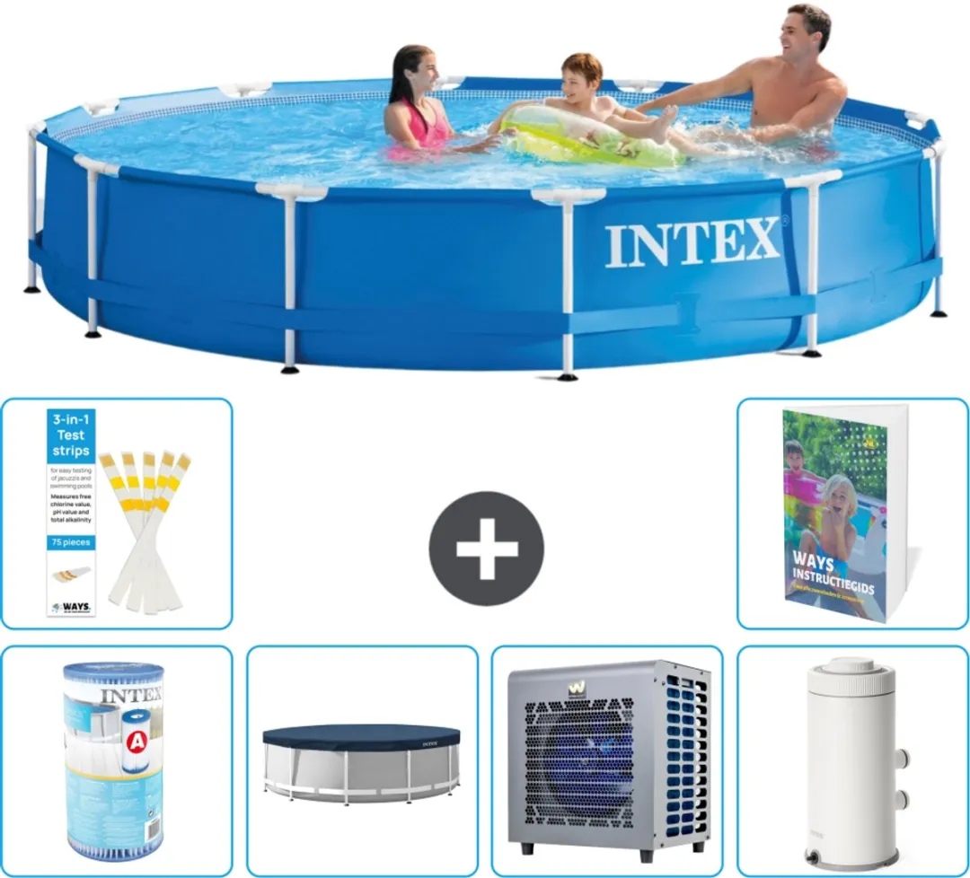 Intex 28210NP-Blauw Rond Frame Zwembad 366x76cm