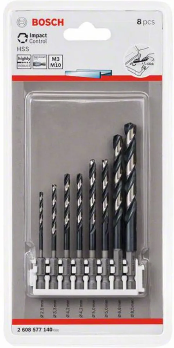 Bosch Impact Control HSS 8-d Set - Metaalboren 2,5-8,5mm