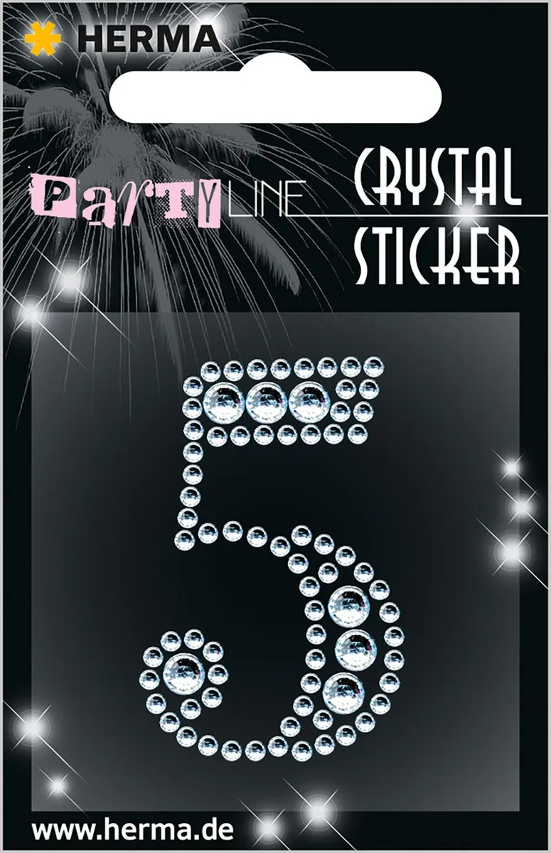 Herma Strass Stickers Cijfer 5