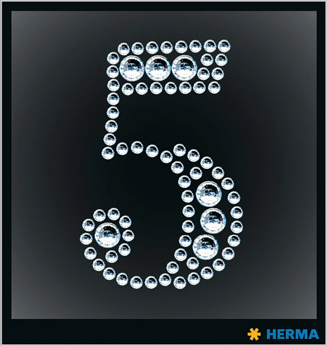 Herma Strass Stickers Cijfer 5 - Multi