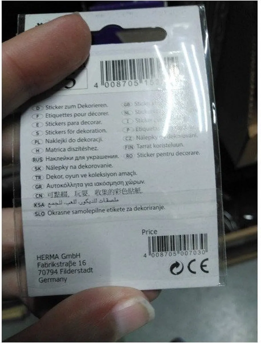 Herma Strass Stickers Cijfer 5 - Multi