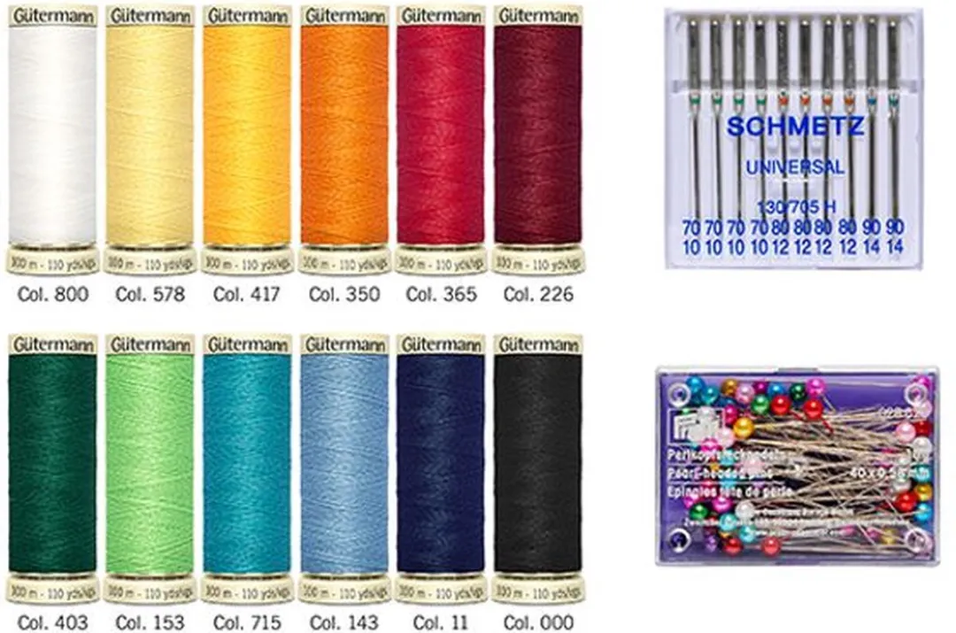 Gutermann Naaigarenset Machinenaalden 12x100m - 12 Kleuren