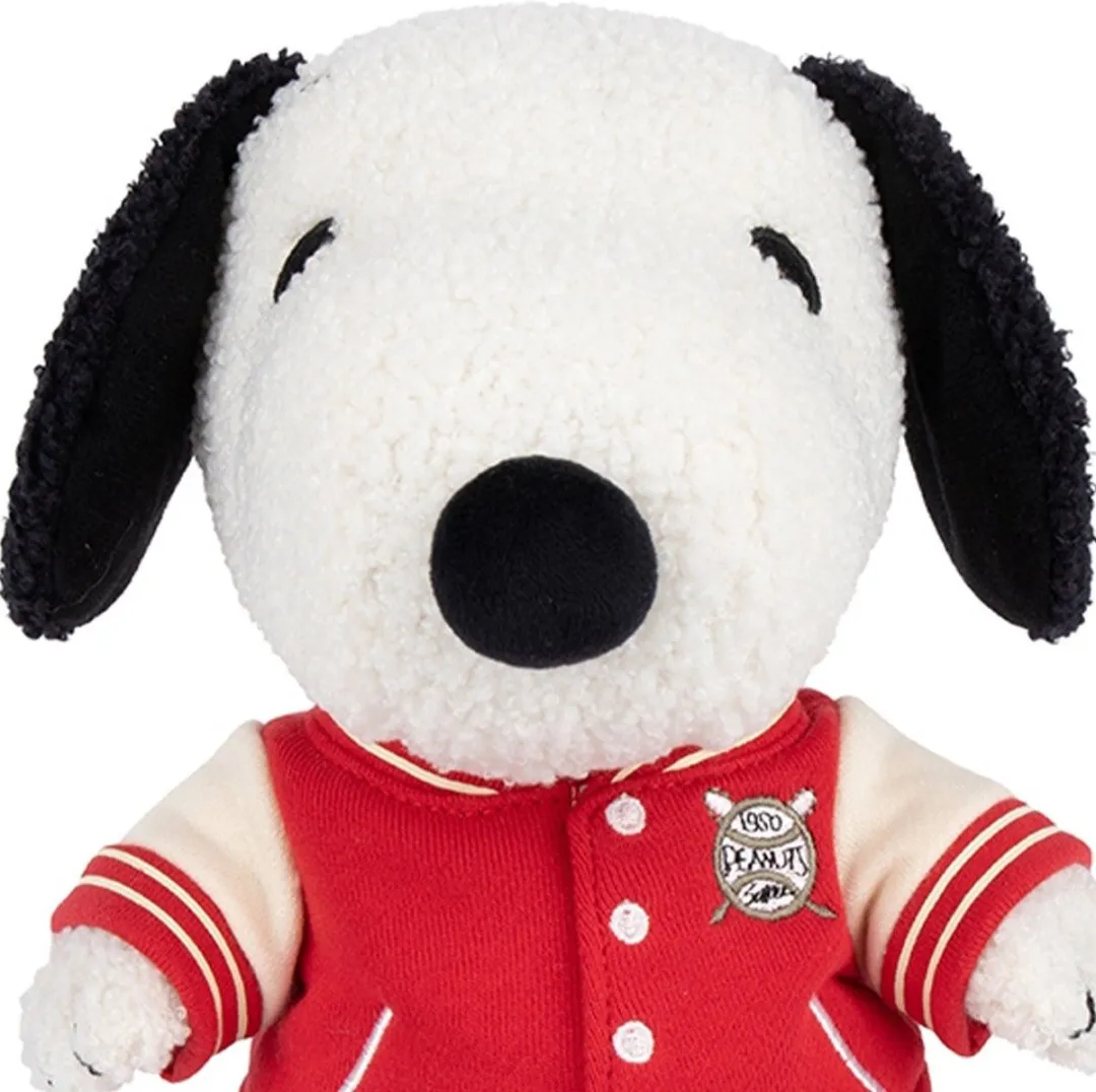 Bon Ton Toys Knuffelhond Snoopy Sportjas - 25 cm Wit