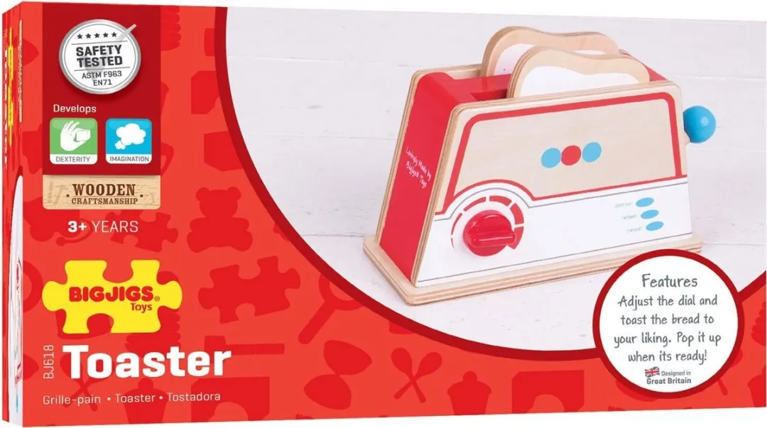 BIGJIGS Houten Broodrooster - Rood