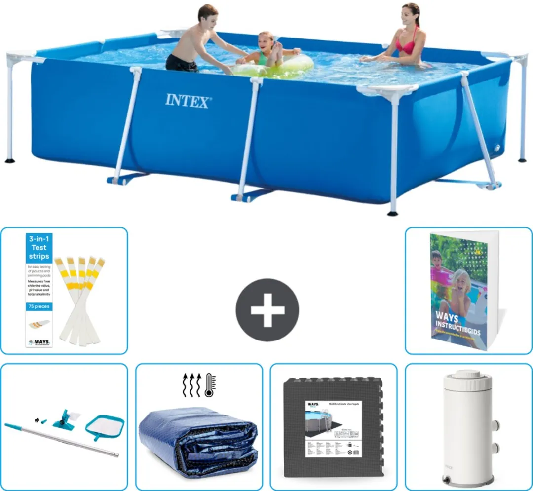 Intex 28272NP-Blauw Rechthoekig Frame Zwembad 300x200x75cm
