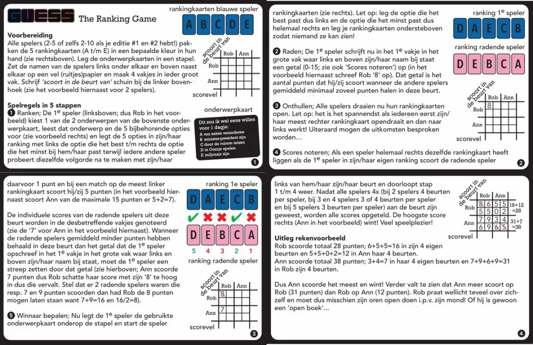 Guess The Ranking Game Combi-Deal - Kaartspel 224 Onderwerpen