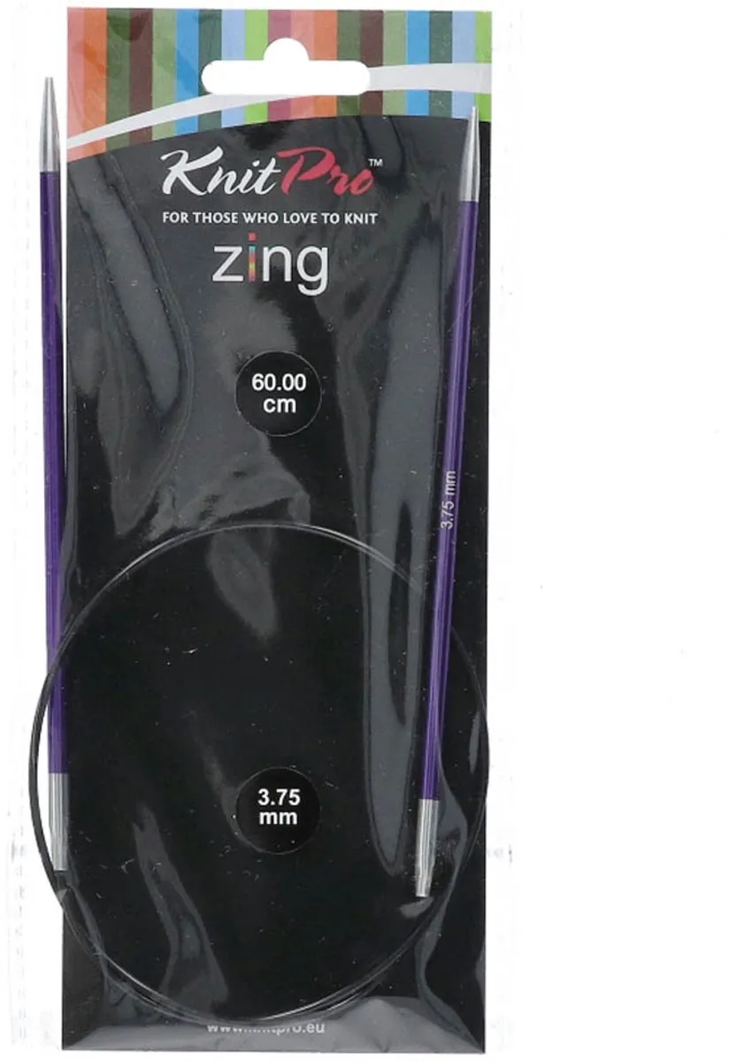 KnitPro Zing Rondbreinaalden 60cm 3.75mm