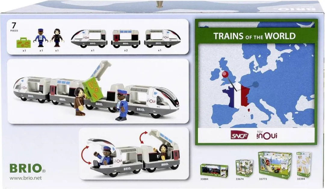 Brio 63608700 Hogesnelheidstrein TGV - Grijs
