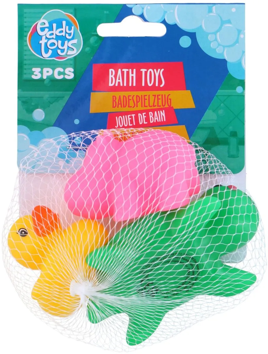 Eddy Toys Badspeelgoed Set 3 Stuks - Kleurrijk Dierenfiguren