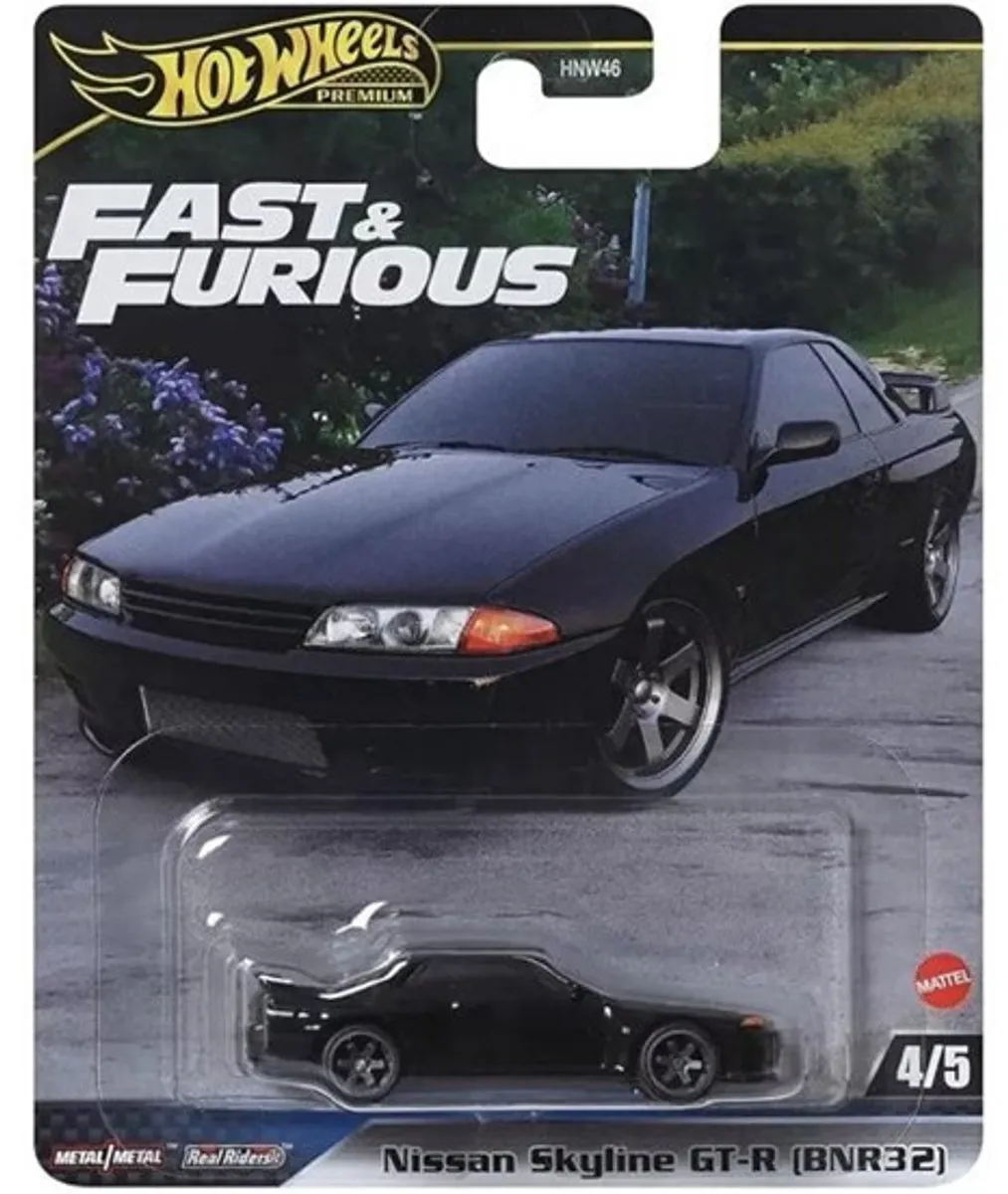 Hot Wheels Premium Fast & Furious Nissan Skyline GT-R BNR32 Black Glim 1:64